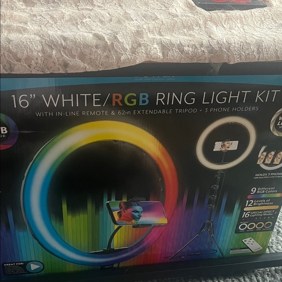 RGB Ring Light Kit with Tripod and Phone Holders